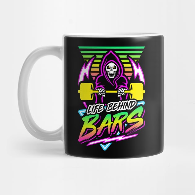 Life Behind Bars (Gym Reaper) Retro Neon Synthwave 80s 90s by brogressproject